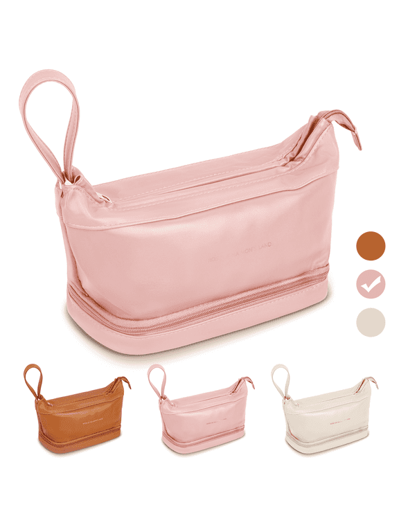 Makeup Bag Travel Cosmetic Bag for Women Travel Case Organizer Make Up Pouch,Pink