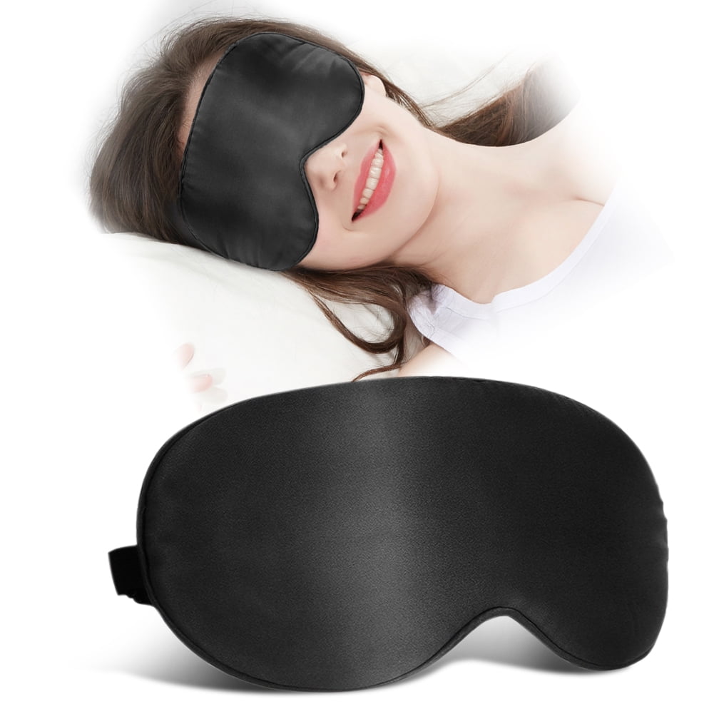 Sleep Mask, Natural Silk Eye Mask Super Smooth Blindfold Sleeping Mask by  Jazzznap, Black