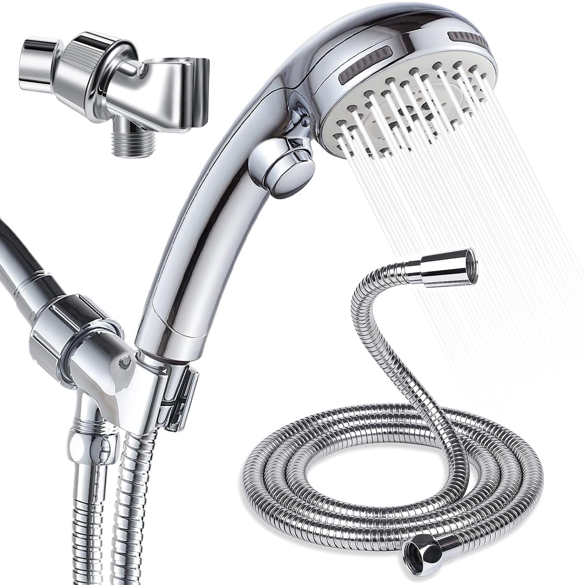 SUPTREE Shower Head with Handheld High Pressure Shower Heads Attached with Extra Long Hose for Bathroom