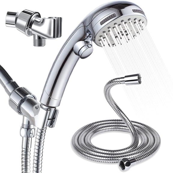 SUPTREE Shower Head with Handheld High Pressure Shower Heads Attached with Extra Long Hose for Bathroom