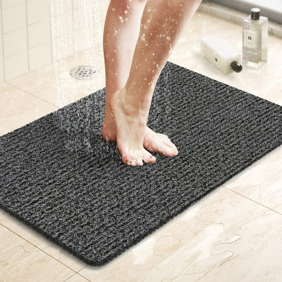 SUPTREE Shower Mat for Bathtub Showers Stall Anti Slip PVC Loofah Bath Mats for Tub 17"x30"