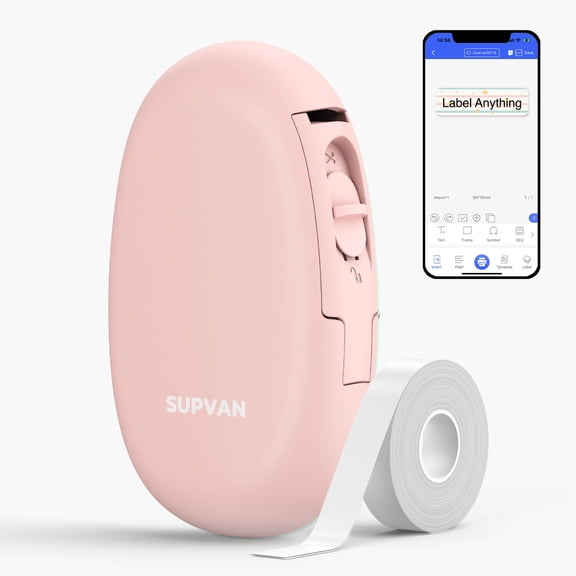 SUPVAN Label Makers E10 Handheld Portable Wireless Label Maker Machine with Tape for Desktop File Organization