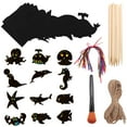 thumbnail image 1 of BESTOYARD Black Scratch Paper Set, 12 Marine Life Patterns, Safe and Coating, Easy to Use, 1 of 6