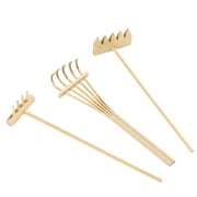SUPVOX 3 Pcs Mini Rakes Tool For Zen Garden Sand Bamboo Tabletop Meditation Feng Shui Decor For Home Office