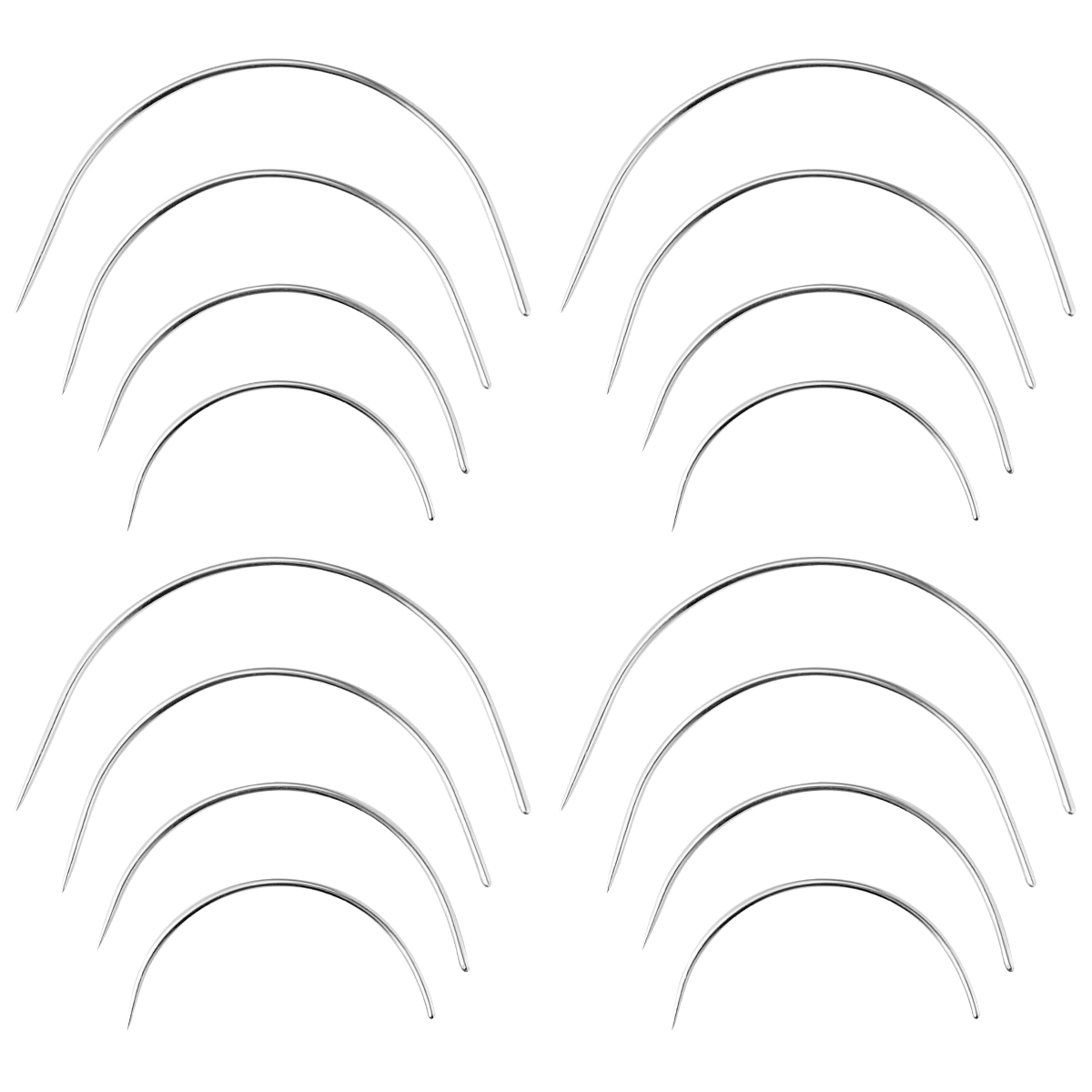 SUPVOX 48PCS Curved Needles C Type Weaving Needle Hand Sewing Needles 4