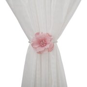 SUQ I OME 2 Pack of 2 Pack of Curtain Tiebacks, Elegant Pearl Magnetic Curtain Tieback with Handmade Flower Decorative Drapery Holdback Rope Holder for Home