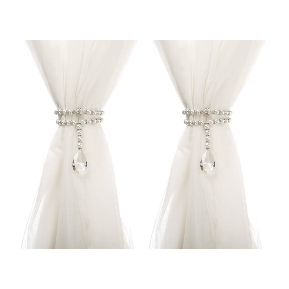SUQ I OME Magnetic Pearl Beaded Curtain Tieback Holdback 2 Count