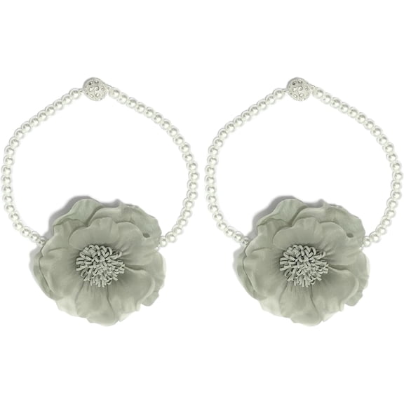 SUQ I OME Flower Green Magnetic Curtain Tiebacks, 2 Count