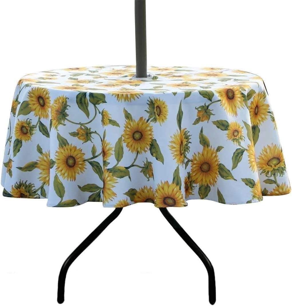 Zipper Table SUQ I OME Outdoor Tablecloth with Umbrella Hole and Zipper, Zippered ...