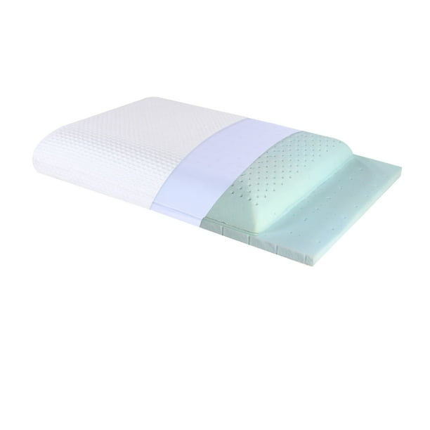 SUQ I OME Slim Sleeper Gel Thin Memory Foam Pillow, Thin & Low Profile, for Stomacher, Back and
