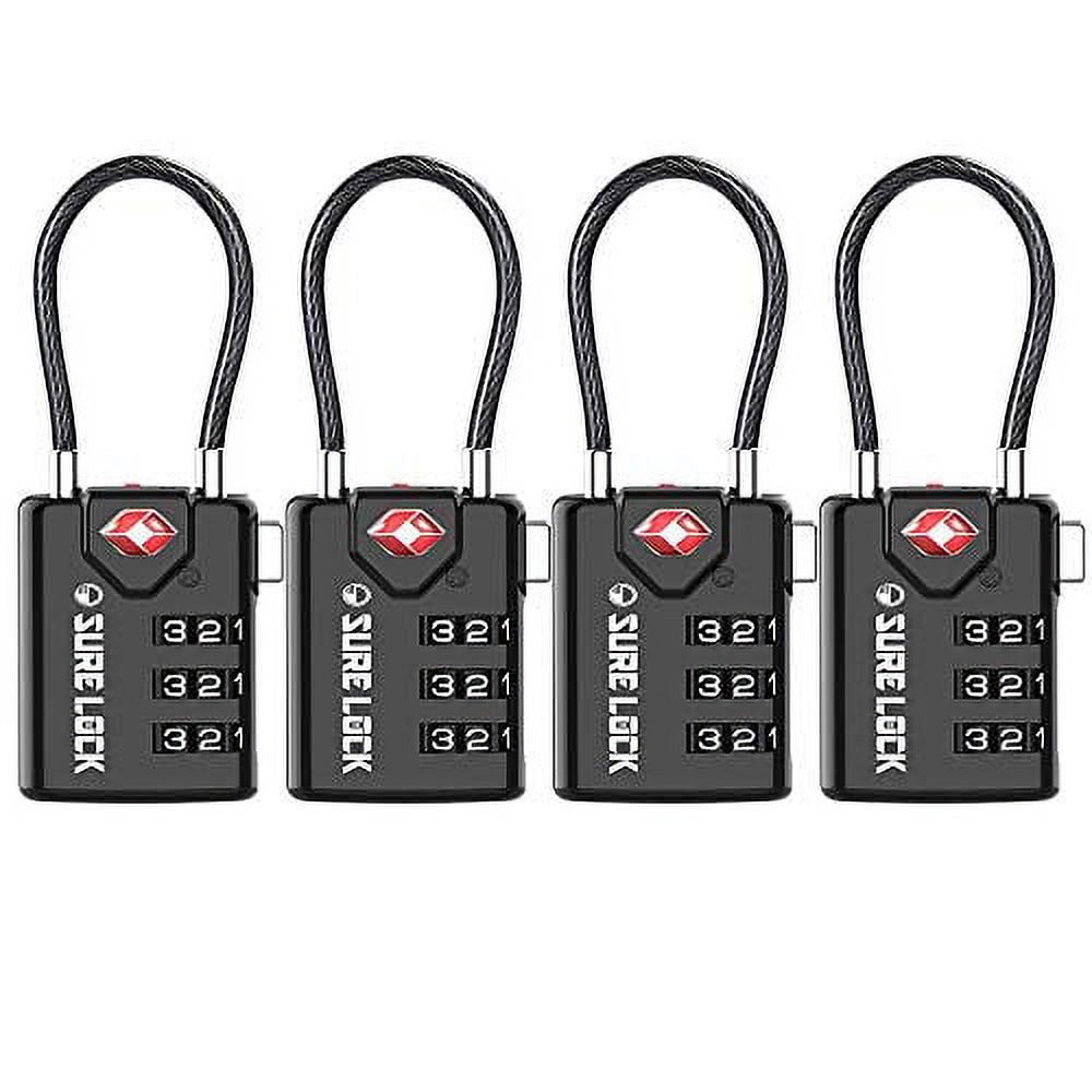 SURE LOCK TSA Compatible Travel Luggage Locks, Inspection Indicator