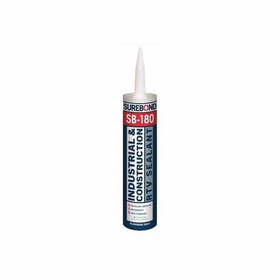 Acetoxy Cure Silicone Sealant, 10.3 oz, Gray, Temp Range -62 to 350 Degrees F SB-180 T AL