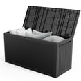 thumbnail image 1 of SUREGO 90gal Outdoor Storage Deck Box, Lockable Plastic Garden Chest for Patio Furniture Cushions, Toys, Tools, Seat with Wheels, Weather-Resistant, Black, 1 of 8