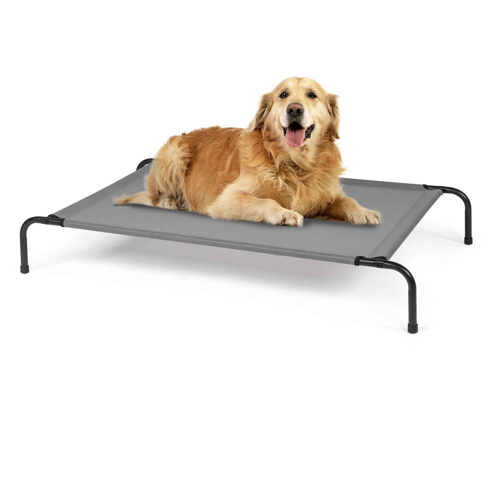 SUREGO Elevated Dog Bed for Large Dogs, 50x31inch Cooling Raised Pet Bed with Textilene Mesh, Indoor Outdoor Portable Cot for Medium Dogs, Supports 80lbs