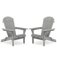 thumbnail image 1 of SUREGO Folding Adirondack Chairs Set of 2, Natural Wood Patio Lounge Chairs for Porch, Deck, Garden & Backyard - Heavy Duty 220lb Capacity, Easy Assembly, Space-Saving Foldable Design, Gray, 1 of 6