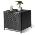 thumbnail image 1 of SUREGO Outdoor Storage Side Table, 27 Gallon PE Wicker Patio End Table with Lid for Furniture Covers, Gardening Tools, Toys, Black Rattan, 1 of 9