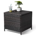 thumbnail image 1 of SUREGO Outdoor Storage Side Table, 27 Gallon PE Wicker Patio End Table with Lid for Furniture Covers, Gardening Tools, Toys, Brown Rattan, 1 of 9