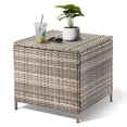 thumbnail image 1 of SUREGO Outdoor Storage Side Table, 27 Gallon PE Wicker Patio End Table with Lid for Furniture Covers, Gardening Tools, Toys, Gray Rattan, 1 of 9