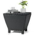 thumbnail image 1 of SUREGO Outdoor Storage Table with Lid, 13 Gallon PE Wicker Patio Side Table for Garden, Pool, Hose & Cushion, Black Rattan, 1 of 9