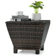 thumbnail image 1 of SUREGO Outdoor Storage Table with Lid, 13 Gallon PE Wicker Patio Side Table for Garden, Pool, Hose & Cushion, Brown Rattan, 1 of 9