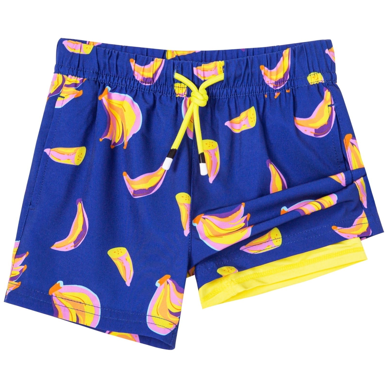 SURF CUZ Boys Swim Trunks with Boxer Brief Liner Toddler Boy Stretch Swimsuit Shorts Quick Dry Swimming Trunks Bathing Suit