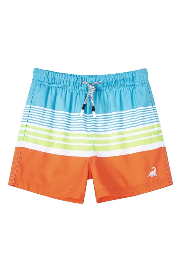 Boys Swim Trunks with Boxer Brief Liner Toddler Boy Stretch Swimsuit Shorts Quick Dry Swimming Trunks Bathing Suit