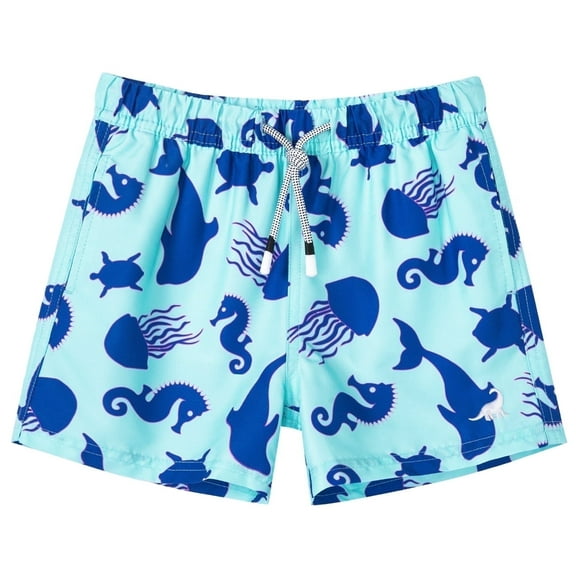 SURF CUZ Boys Swim Trunks with Boxer Brief Liner Toddler Boy Stretch Swimsuit Shorts Quick Dry Swimming Trunks Bathing Suit