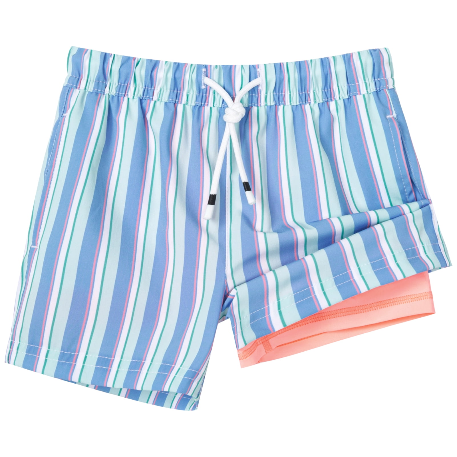SURF CUZ Boys Swim Trunks with Boxer Brief Liner Toddler Boy Stretch Swimsuit Shorts Quick Dry Swimming Trunks Bathing Suit