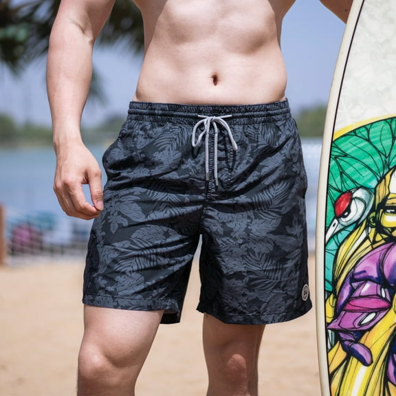 SURF CUZ Men's Swim Trunks Quick Dry Beach Swim Shorts for Men with Mesh Lining, up to Size 22XL