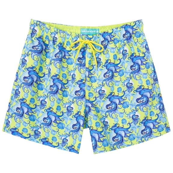 SURF CUZ Men's Swim Trunks Quick Dry Beach Swim Shorts for Men with Mesh Lining, up to Size XL