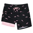 thumbnail image 1 of SURF CUZ Mens Swim Trunks with Compression Liner Mens Swimming Trunks 5 Inch Bathing Suit with Zipper Pockets Quick Dry Swim Shorts Black Pink Shark Small, 1 of 9