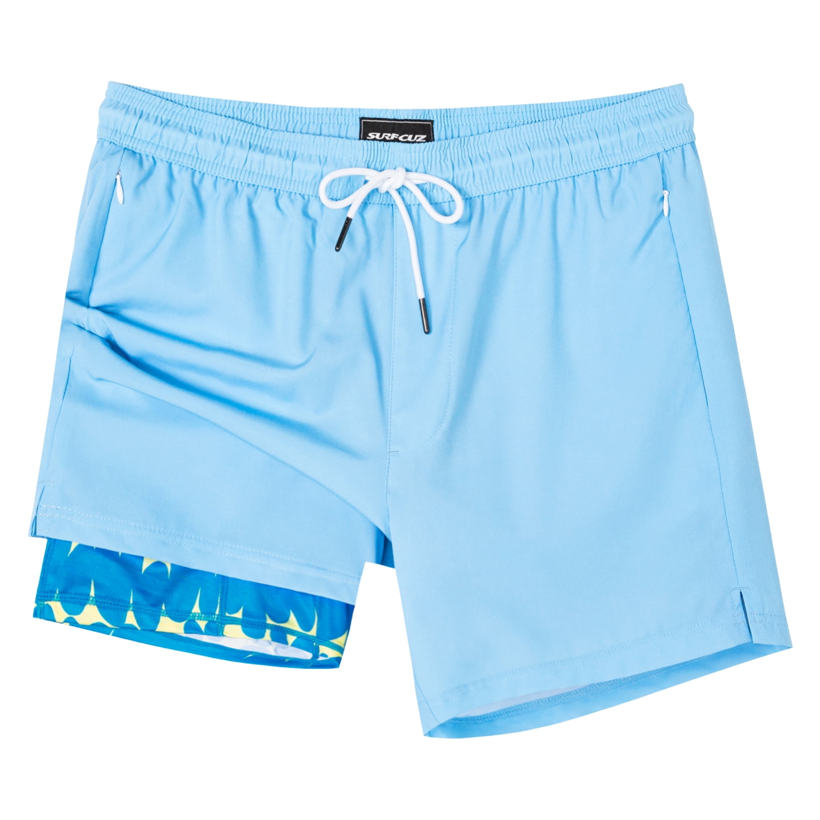 SURF CUZ Mens Swim Trunks with Compression Liner Mens Swimming Trunks 5 ...