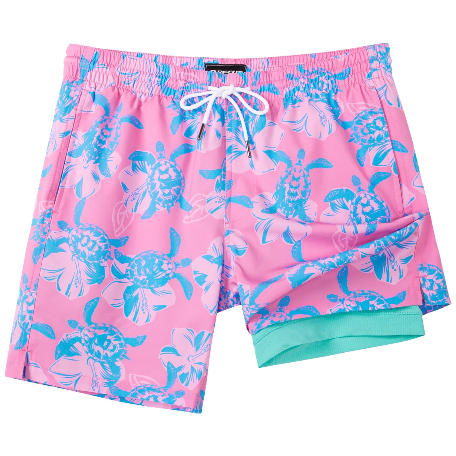 DAKIMOE Men's Quick-Dry Swim Trunks with Compression Liner