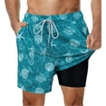 thumbnail image 1 of SURF CUZ Mens Swim Trunks with Compression Liner Quick Dry Bathing Suits Beach Swim Shorts with Pockets, 1 of 6