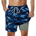 SURF CUZ Mens Swim Trunks with Compression Liner Quick Dry Bathing