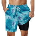 thumbnail image 1 of SURF CUZ Mens Swim Trunks with Compression Liner Quick Dry Bathing Suits Beach Swim Shorts with Pockets, 1 of 6