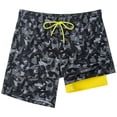 thumbnail image 1 of SURF CUZ Mens Swim Trunks with Compression Liner Quick Dry Swim Shorts 7" Swimming Trunks Stretch Zipper Pockets, 1 of 7