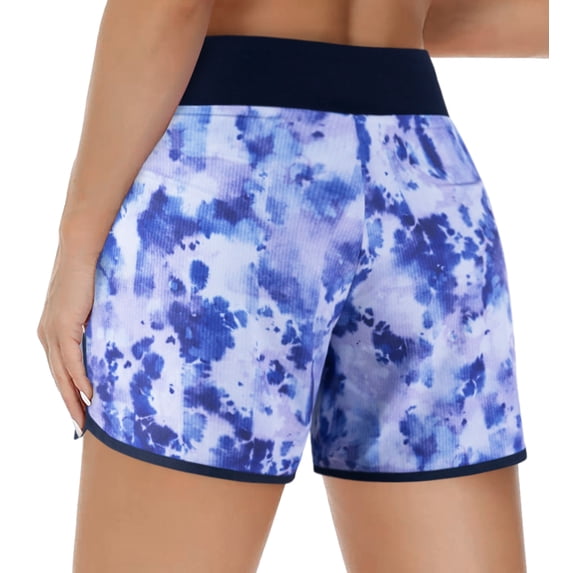 SURF CUZ Women's Swim Board Shorts Tummy Control Swimsuit Bottoms Beach Shorts with Liner and Pockets