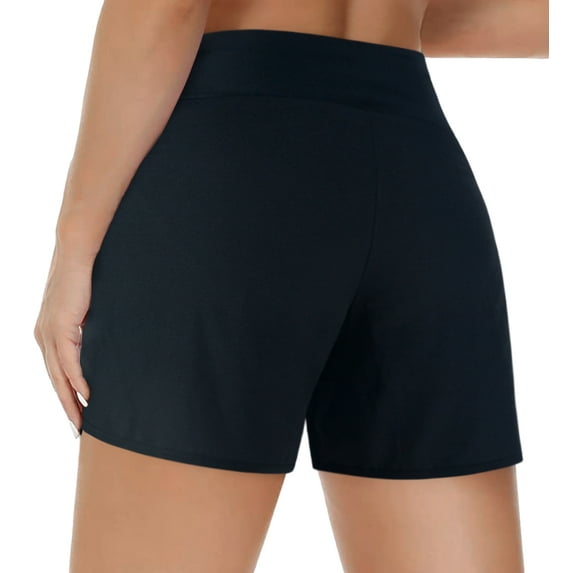 SURF CUZ Women's Swim Board Shorts Tummy Control Swimsuit Bottoms Beach Shorts with Liner and Pockets