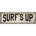 thumbnail image 1 of SURF'S UP Farmhouse Style Wood Look Sign Gift 6x18 Metal Decor 106180028276, 1 of 1