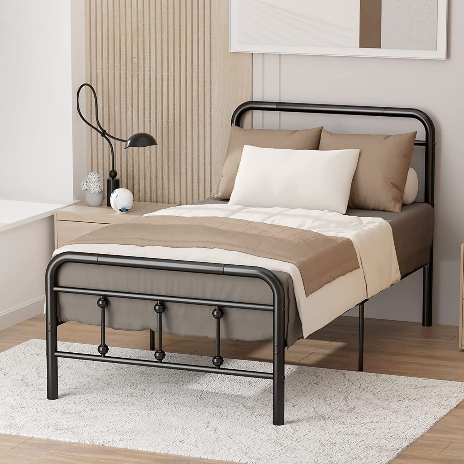 SURFLINE Twin Bed Frame, Metal Bed Frame for Teenagers, Twin Size Wire