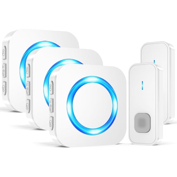 SURFOU Wireless Doorbell for Home, 2 Push Buttons & 3 Plug-in Receivers