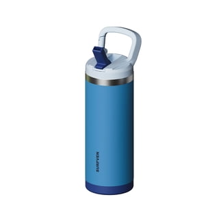 SURFVEN 18 oz Stainless Steel Double Wall Insulated Water Bottle with Flip-up Straw Lid, Blue