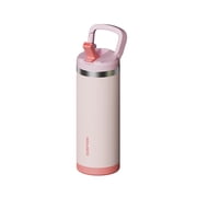 SURFVEN 18 oz Stainless Steel Double Wall Insulated Water Bottle with Flip-up Straw Lid, Pink