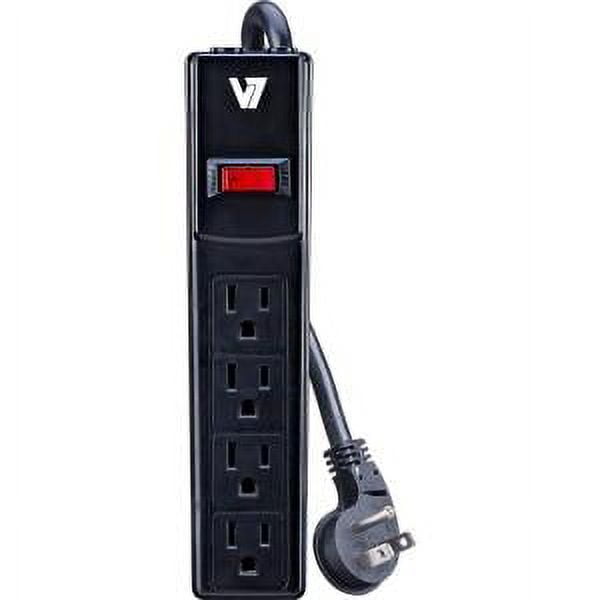 SURGE PROTECTOR 4OUT 450 JOULE $25K 4FT CORD BLACK