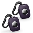 thumbnail image 1 of SURITCH for AirTag Holder 2 Pack, Keychain with Anti-Lost Carabiner Shockproof TPU Protective Case for AirTag for Kids, Keys, Pets, Luggage, Bags, 2 Pack, Dark Purple, 1 of 7