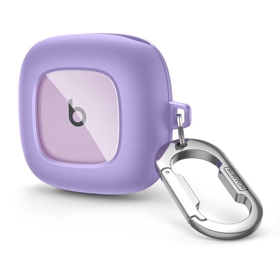SURITCH for Beats Fit Pro 2021 Earbuds Case Cover Protector, Shock-Absorbing Protective TPU Shell, Secure Locking System with Anti-Lost Keychain, Light Purple