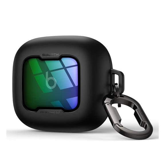 SURITCH for Beats Powerbeats Pro 2 Case Cover, Magnetic Locking Cases for Beats Powerbeats Pro 2 2025, Shockproof Bumper Protective Covers with Carabiner, Keyring and Cleaner Kit, Green Sparkle