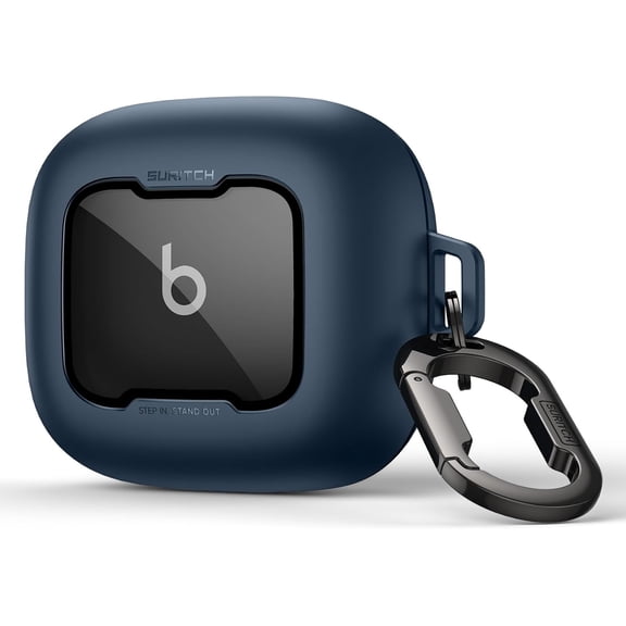 SURITCH for Beats Powerbeats Pro 2 Case Cover, Magnetic Locking Cases for Beats Powerbeats Pro 2 2025, Shockproof Bumper Protective Covers with Carabiner, Keyring and Cleaner Kit, Blue