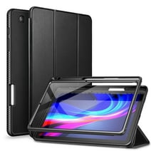 SURITCH Case for Samsung Galaxy Tab S6 Lite 10.4", [Built in Screen Protector] [Pencil Holder] [Auto Sleep/Wake] Lightweight Leather Case Full Body Smart Cover with Magnetic Trifold Stand-Black